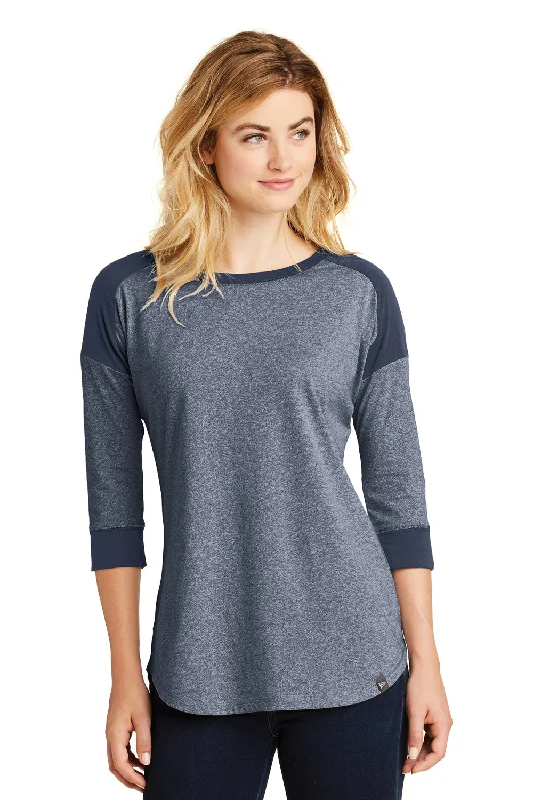 Instant Discount New Era Womens Heritage 3/4 Sleeve Crewneck T-Shirt - Navy Blue Twist/Navy Blue