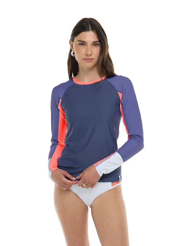 Deal Alert Vibration Sleek Long Sleeve Rashguard - Snow / Vibration