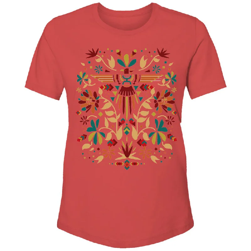 Shop and Save "Thunder Blossom" Red with Floral Pattern T-shirt