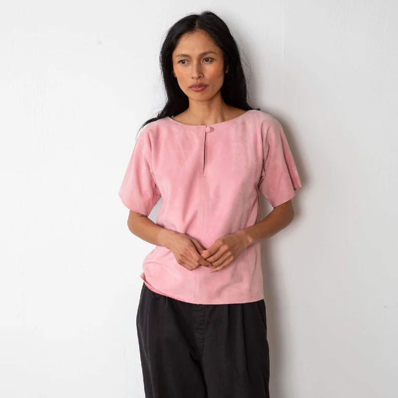 Referral Discount Suede Top - Pink