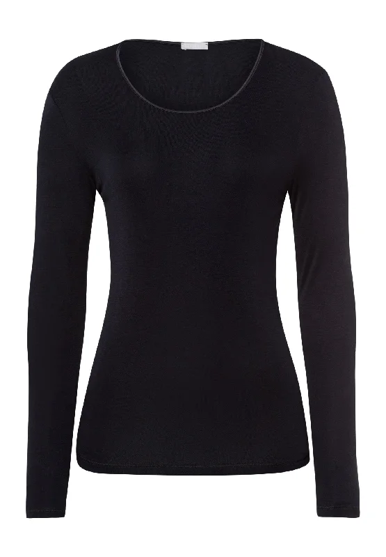Don’t Miss Out Pure Silk Fitted Silk Crew Neck Top | Black 71719-019