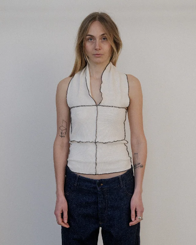 Extra Savings Cinder Halter Top - Recycled Cotton Rib - Undyed