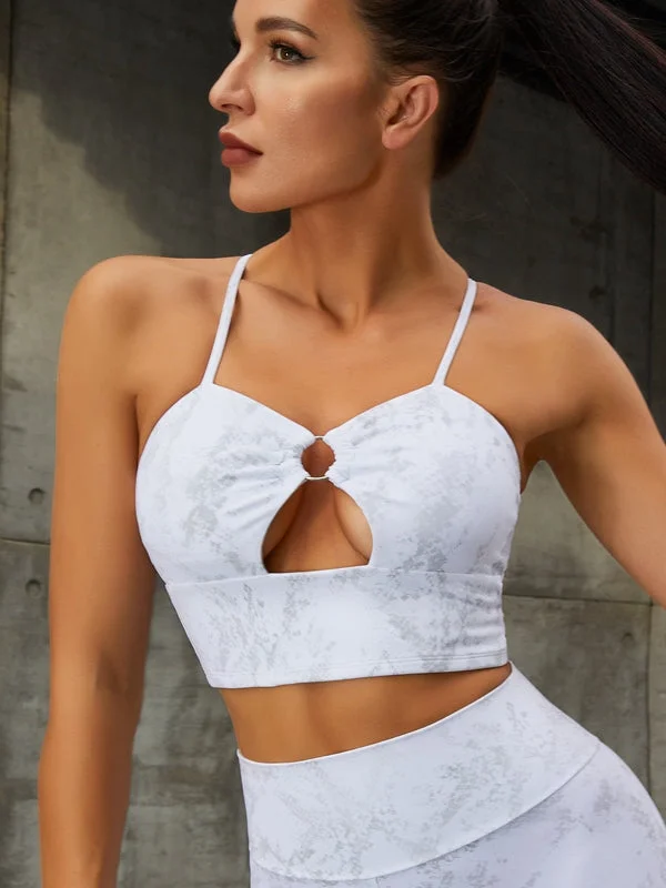 Huge Discounts ZASUWA Female Snake Print Hollow Out High-support Sports Bras