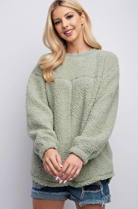 Closeout Sale Oversized Sherpa Pullover