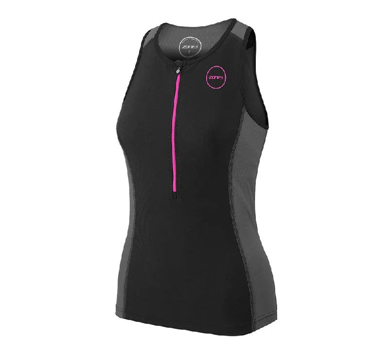 Price Rollback WOMENS AQUAFLO PLUS SLEEVELESS TRI TOP BLACK/PINK ZONE3