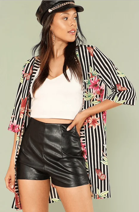 Can't Beat FLORA’S FLORAL STRIPE KIMONO