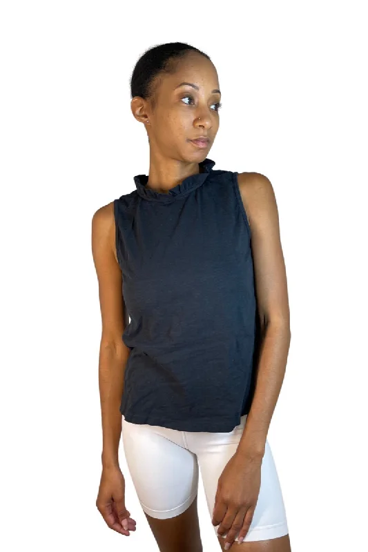 Hurry In TLA Petite High Neck Ruffle Sleeveless Tank
