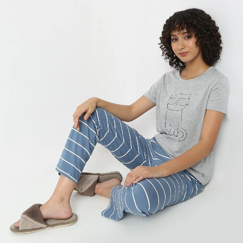 Now or Never Animal Print Crew Neck Lounge T-Shirt