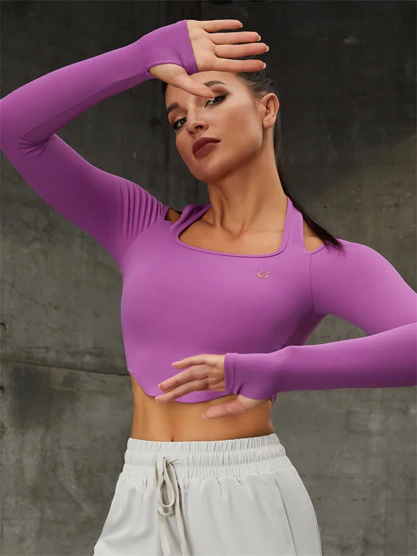 Lowest Rates ZASUWA Female Pocket Thumbhole Halter Sportswear