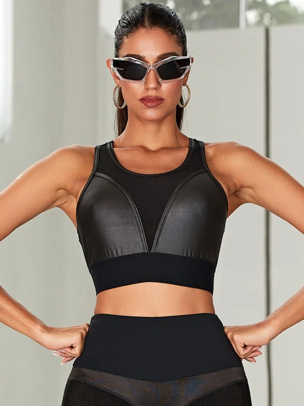 Instant Discount ZASUWA Female Fly Eye Contrast Color Sports Bras