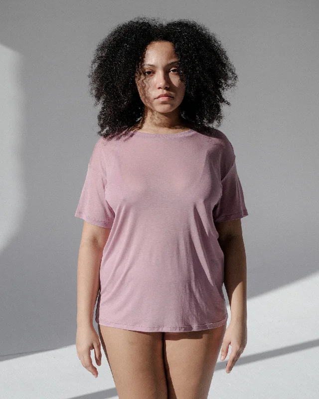 Exclusive Deal Loose Tee - Bamboo Lyocell - Still Purple