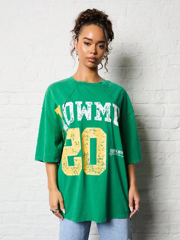 Weekend Steals Await SUMWON WOMEN Washed Oversized Graphic Print Tee