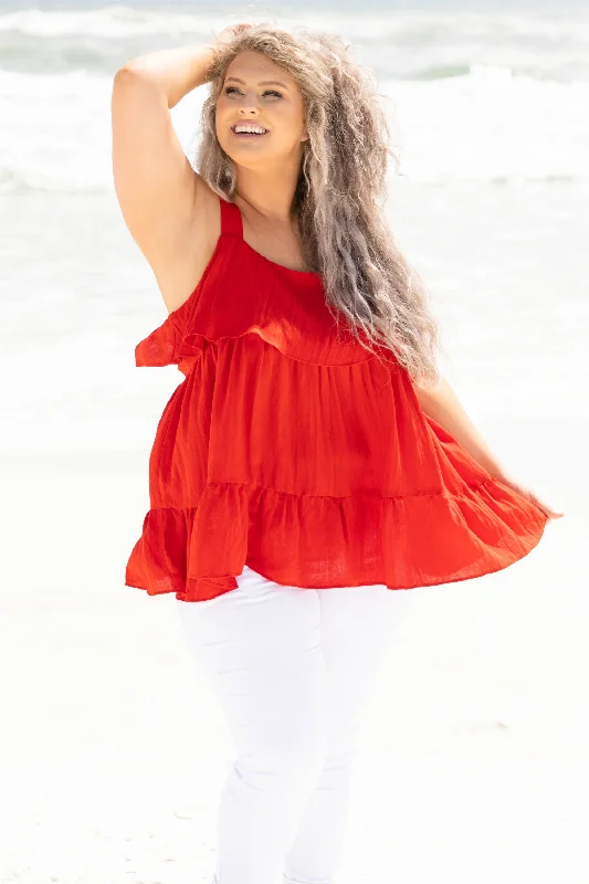 Weekend Offers That Tempt Candles In The Sun Top, Red