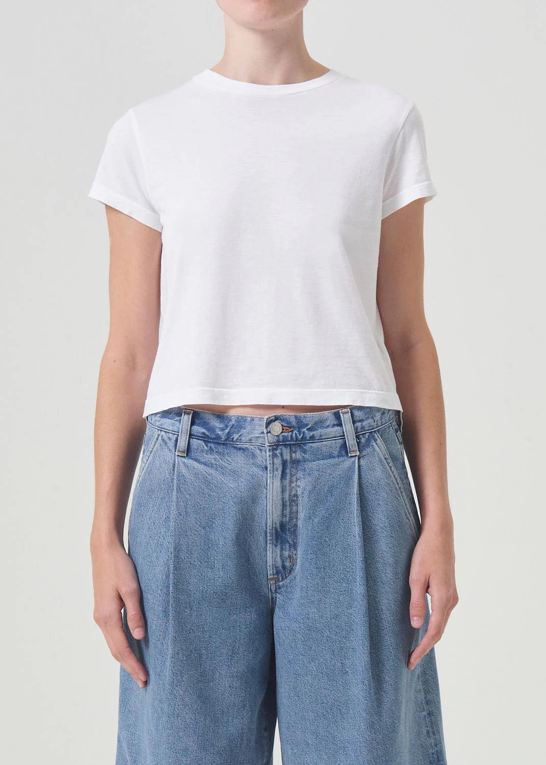 Sale Alert Agolde Adine Shrunken T-Shirt in White