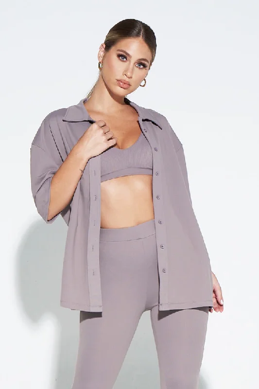 Special Offer OVERSIZED OB SIGNATURE SHIRT-MOCHA