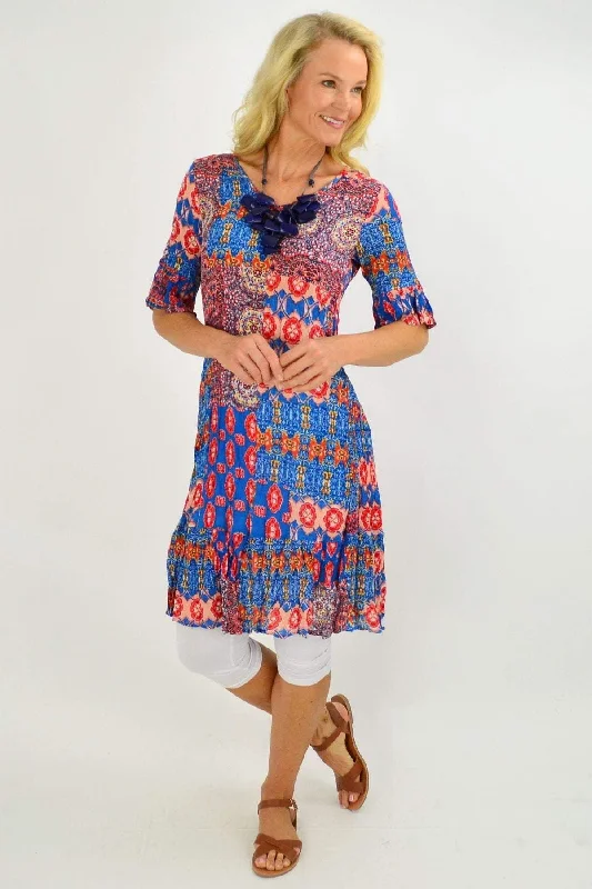 Super Bargain Mayan Blue Tunic Dress