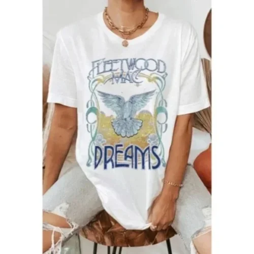 The Best Prices Fleetwood Mac Stevie Nicks Dreams Oversized Relaxed Fit Music Band Graphic Tee