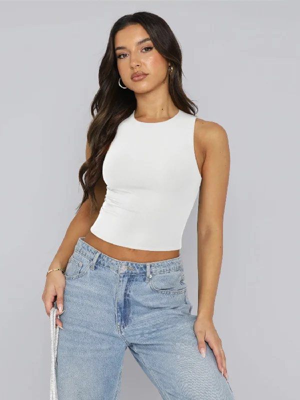 Weekend Bargains to Savor Round Neck Cropped Tank