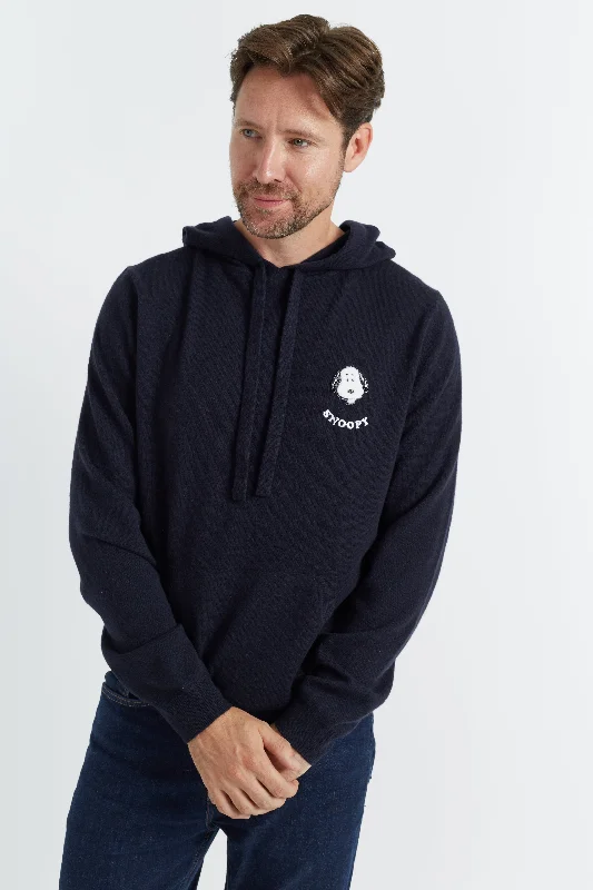 Savings Alert Navy Wool-Cashmere Men's Snoopy Hoodie