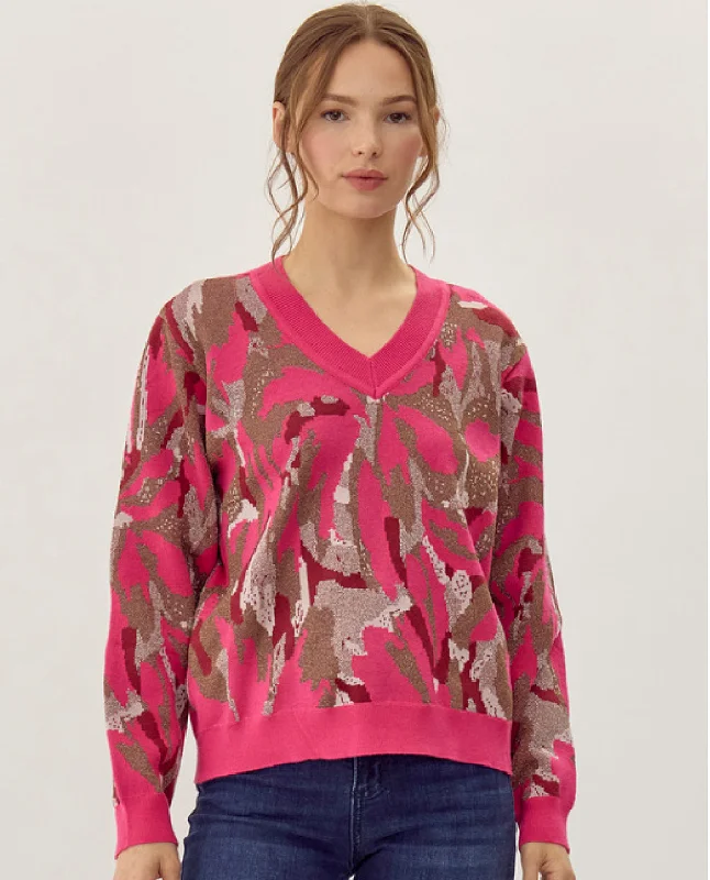 Weekend Specials to Enjoy Abstract Print Sweater