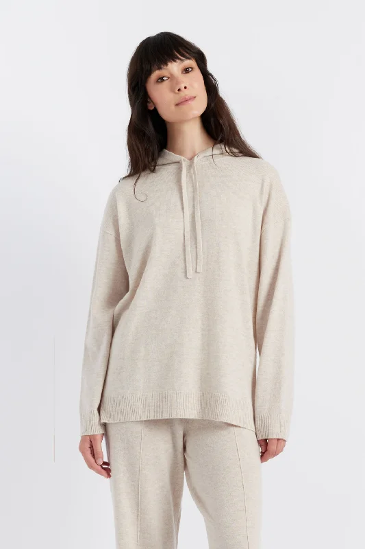 Buy More, Save More Light-Oatmeal Wool-Cashmere Relaxed Hoodie