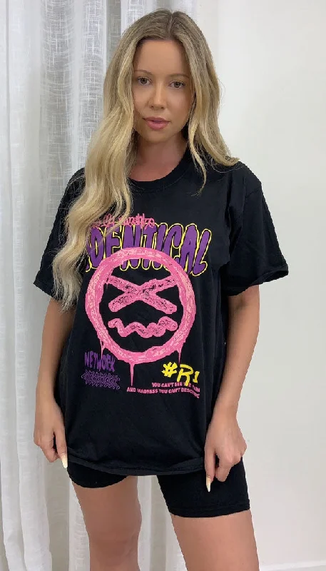 Weekend Bargains to Celebrate Identical Graphic Oversized Slogan Tshirt Top
