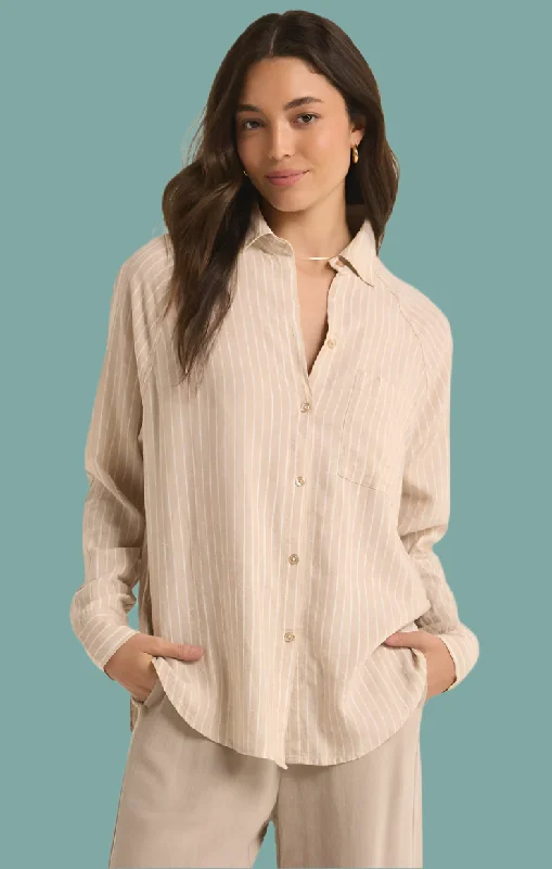 Weekend Savings Delight Perfect Linen Stripe Top