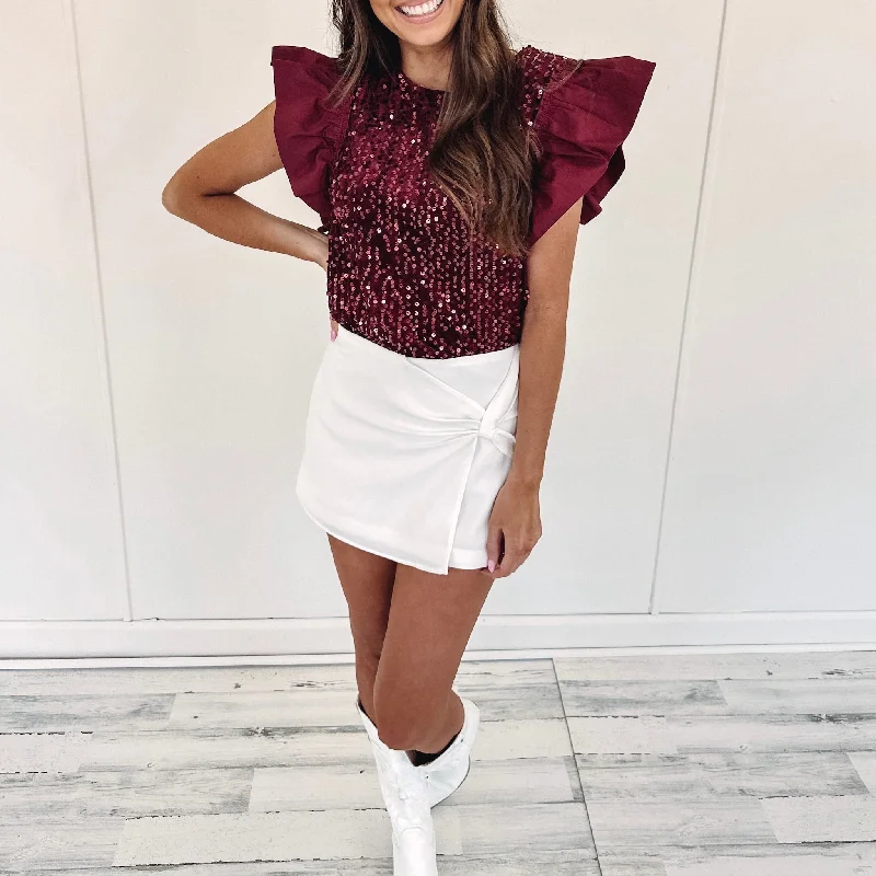 Weekend Savings Bonanza Hayden Top - Burgundy