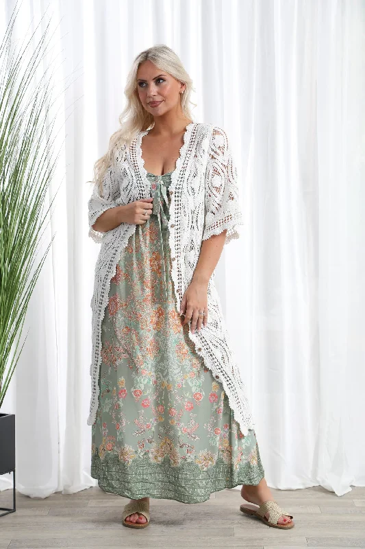 Early Access Caicos Crochet Cardigan White