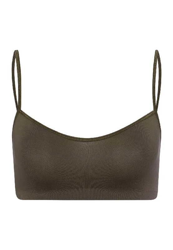 Price Drop Alert Touch Feeling Spaghetti Crop Top | Wood 71824-2845