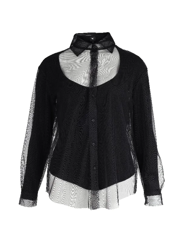 Act Fast XYRIENNE mesh shirt - Black mix