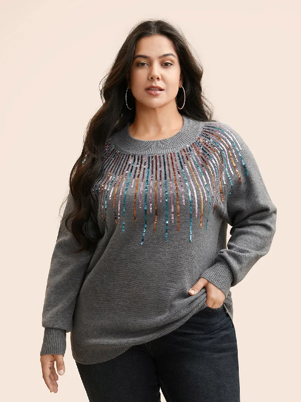 Year-End Sale Supersoft Essentials Sequin Raglan Sleeve Pullover