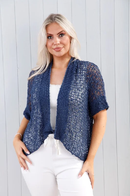 Discount Deals Pippa Popcorn Cardi Denim Blue
