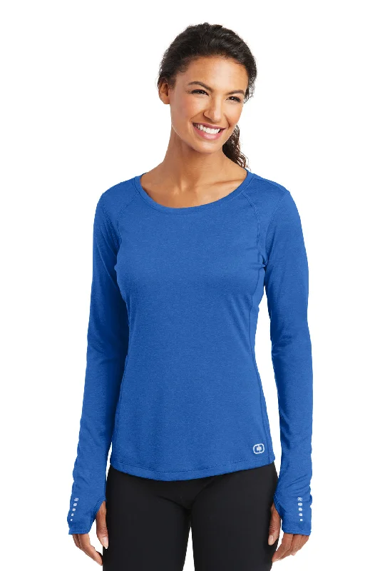 Today's Special Ogio Womens Endurance Pulse Jersey Moisture Wicking Long Sleeve Crewneck T-Shirt - Electric Blue