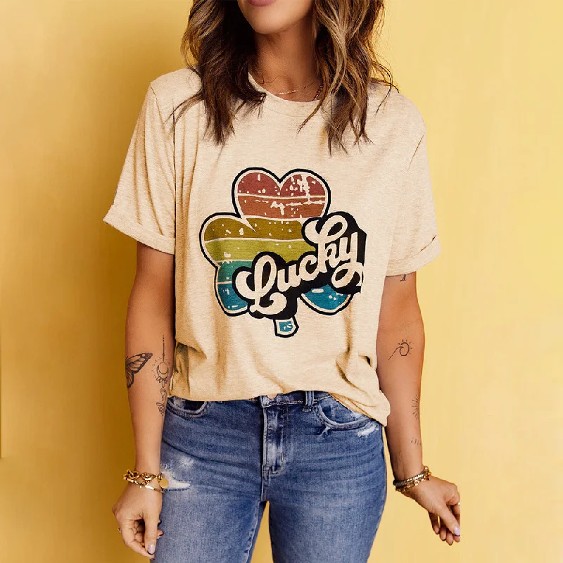 Limited Time Offer Letter Print Short Sleeve Round Neck Wholesale T-shirts For Women Summer