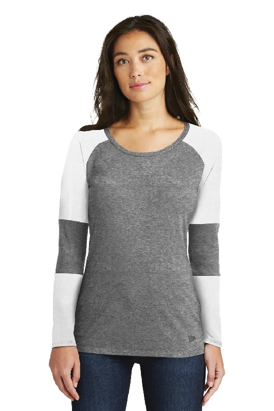 Weekend Specials to Celebrate New Era Womens Performance Moisture Wicking Long Sleeve Crewneck T-Shirt - White/Shadow Grey - Closeout Weekend Specials to Celebrate New Era Womens Performance Moisture Wicking Long Sleeve Crewneck T-Shirt - White/Shadow Grey - Closeout