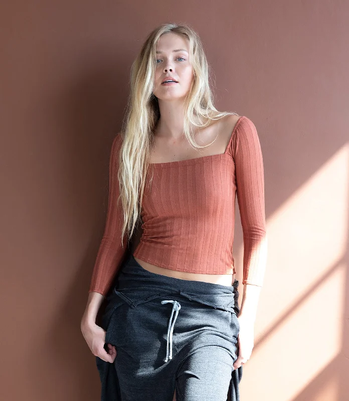 Bonus Offer Copper Square Neck Top