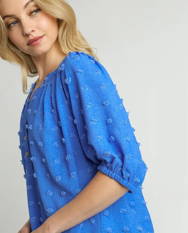Special Promotion Swiss Dot Jacquard Boxy Cut Top