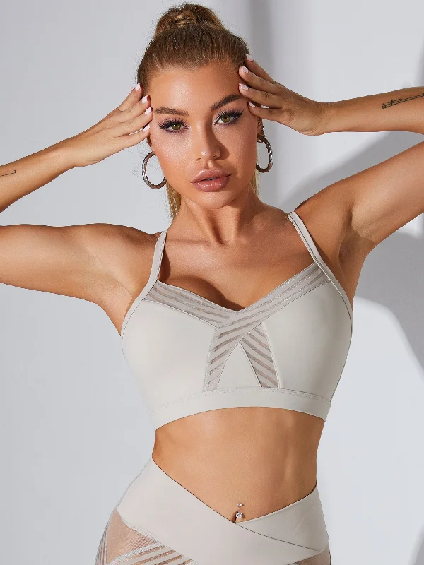 Savings Soar This Weekend ZASUWA Female Mesh Cross Back Sports Bras