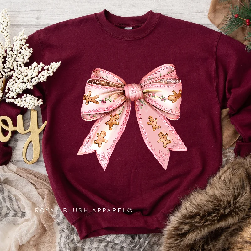 Big Discounts Pink Gingerbread Bow Sweatshirt