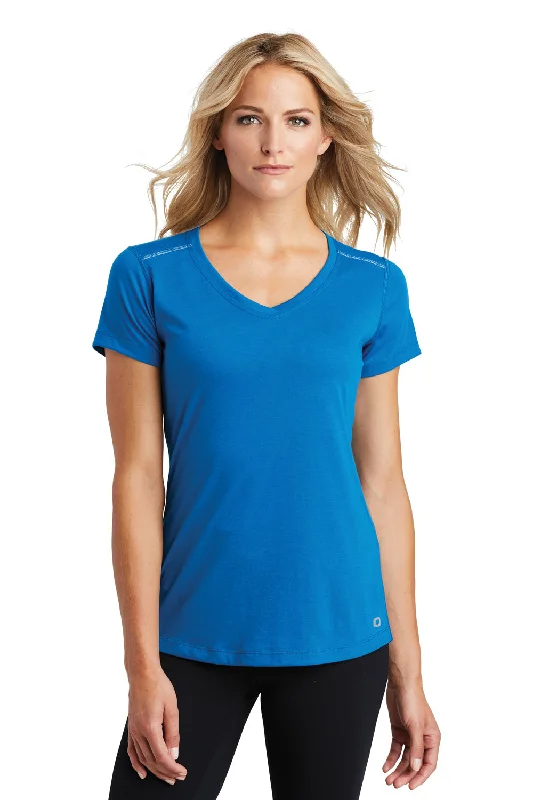 Price Cut Ogio Womens Endurance Peak Jersey Moisture Wicking Short Sleeve V-Neck T-Shirt - Bolt Blue
