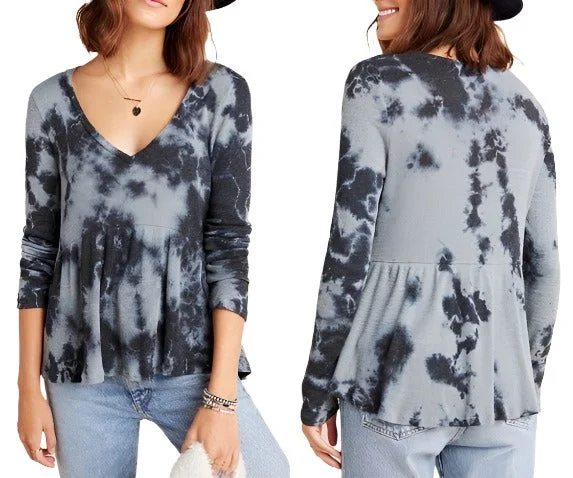Savings Event TLA Tie Dye Peplum Long Sleeve