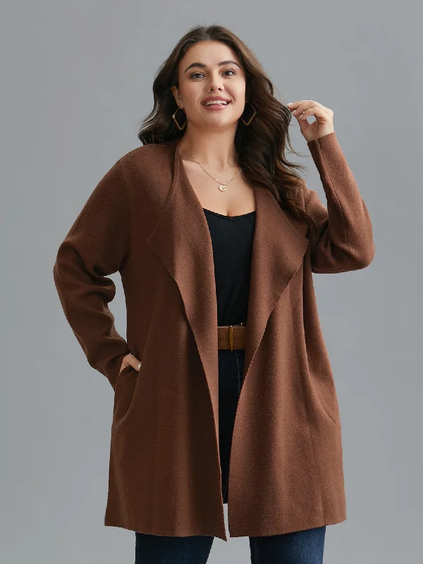 Huge Savings Supersoft Essentials Side Pocket Collared Knit Cardigan