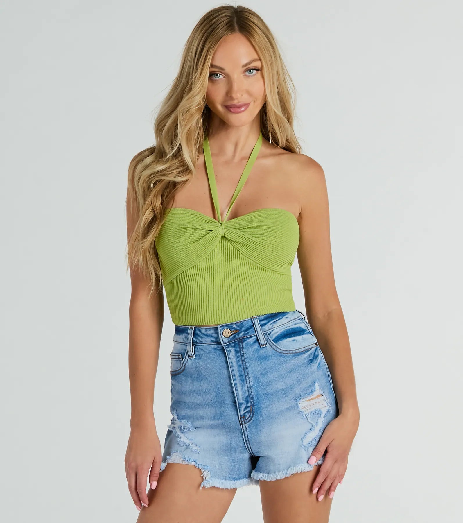 Weekend Savings Spectacular New You Sweetheart Halter Crop Top