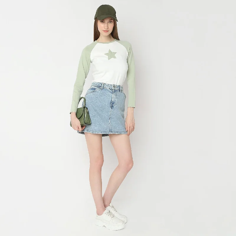 Price Drop Alert Star Applique Full Sleeve T-Shirt