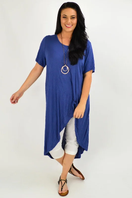 Don't Wait Deep Blue Sea Hi Low Tunic Top
