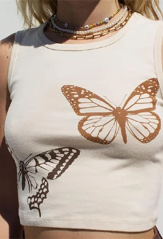 Stock Up and Save BerryBetty - Butterfly Print Crop Top