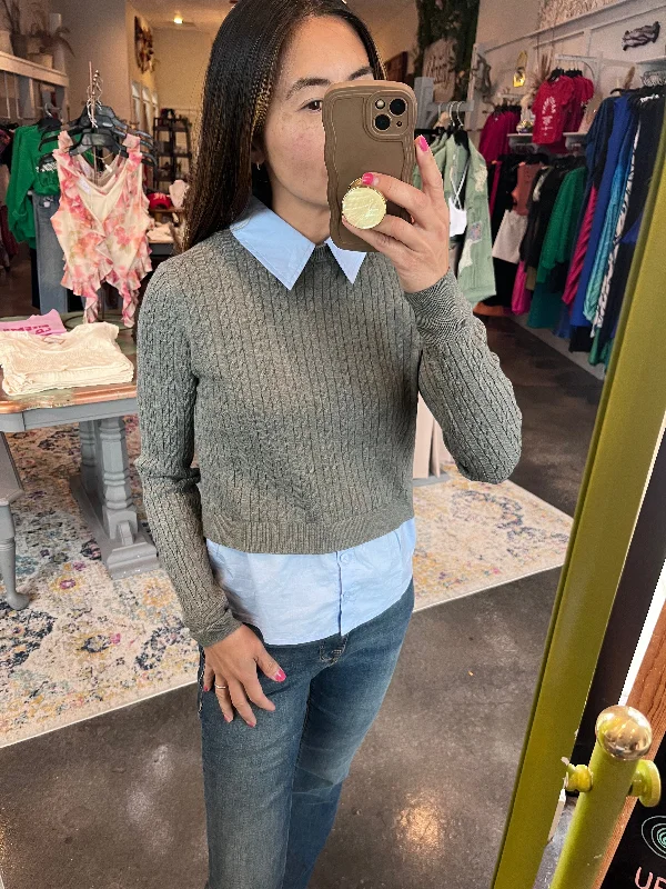 Special Price Amsonia 2 in 1 Collared Sweater
