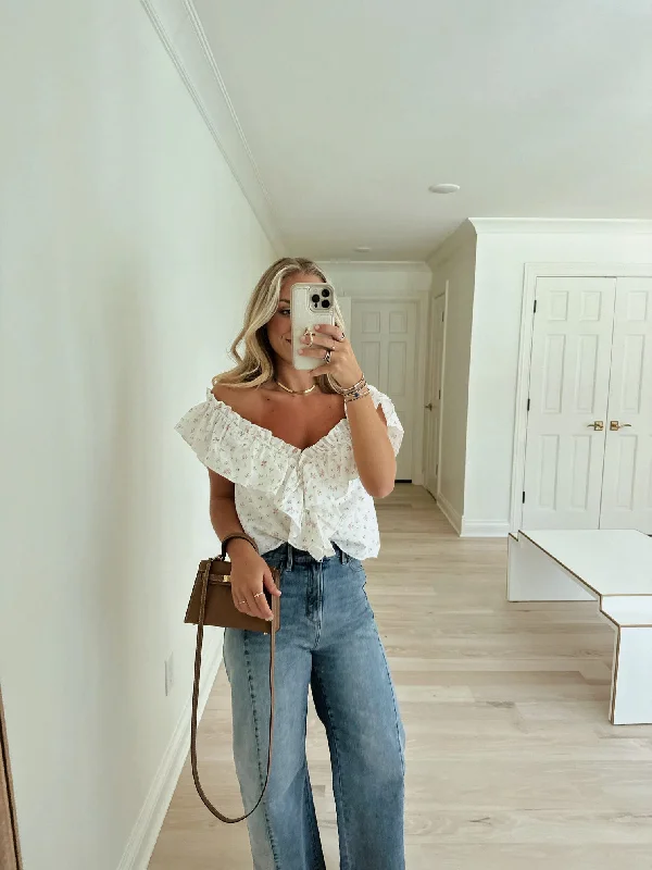 Extra Savings Lucy Jane Ruffle Top - White/Pink