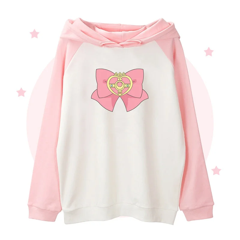 Markdown Sale Sailor Moon Bow Tie Hoodie AD11201